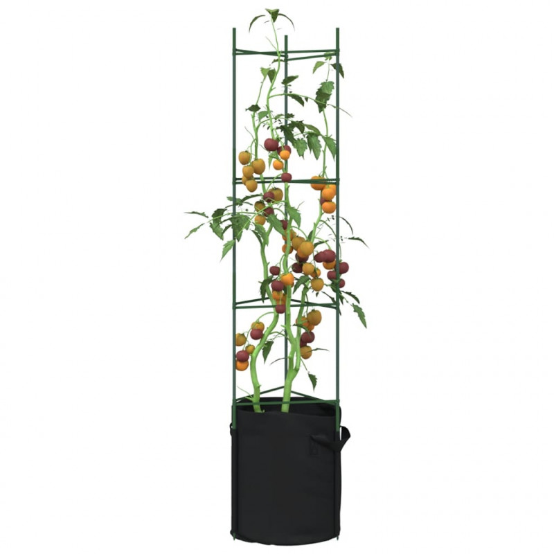 Podpórki do pomidorów z workami, 6 szt., 154 cm, stal i PP