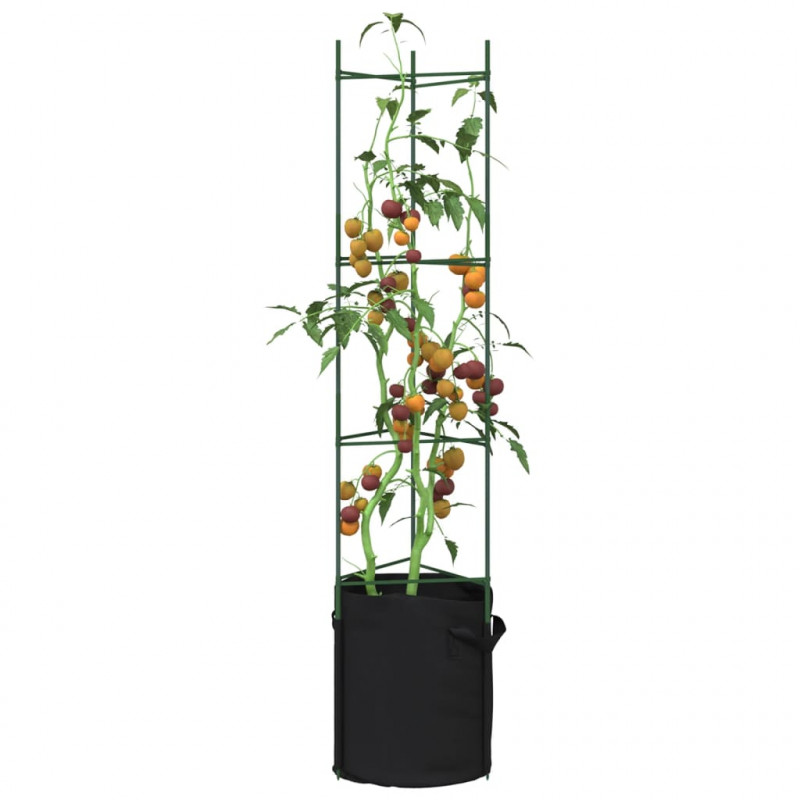 Podpórki do pomidorów z workami, 4 szt., 154 cm, stal i PP