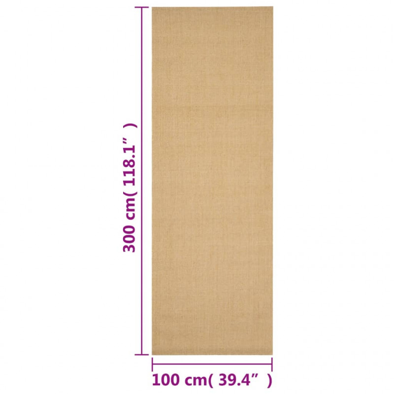 Dywanik, naturalny sizal, 100x300 cm