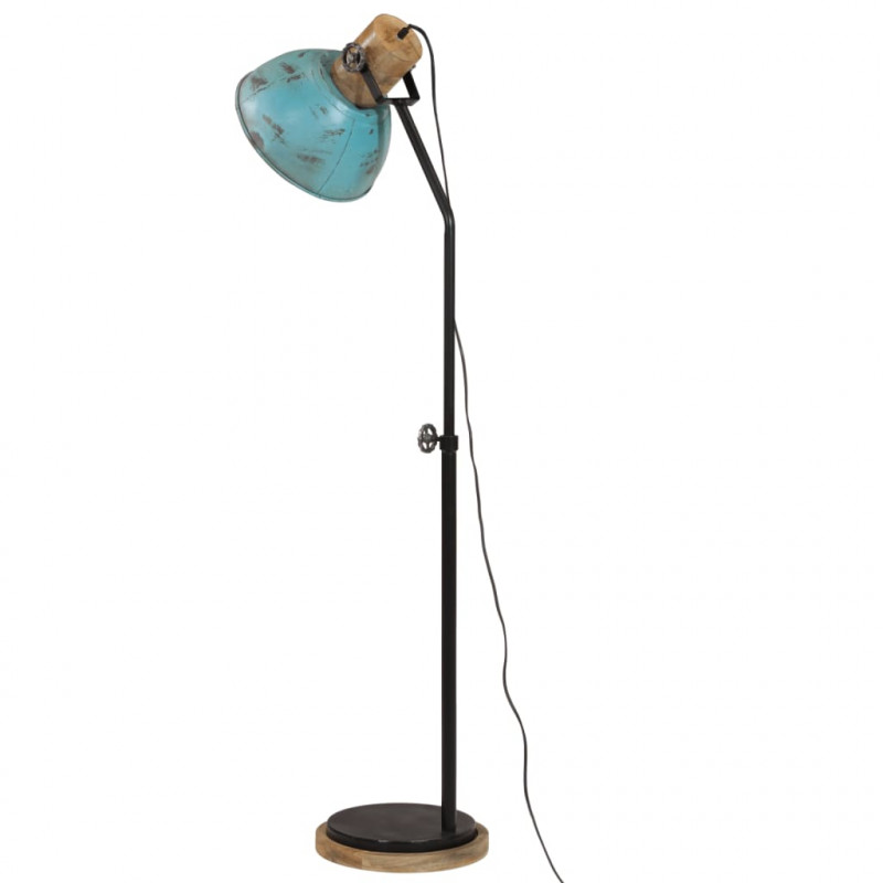 Lampa stojąca, 25 W, postarzany niebieski, 30x30x100-150cm, E27