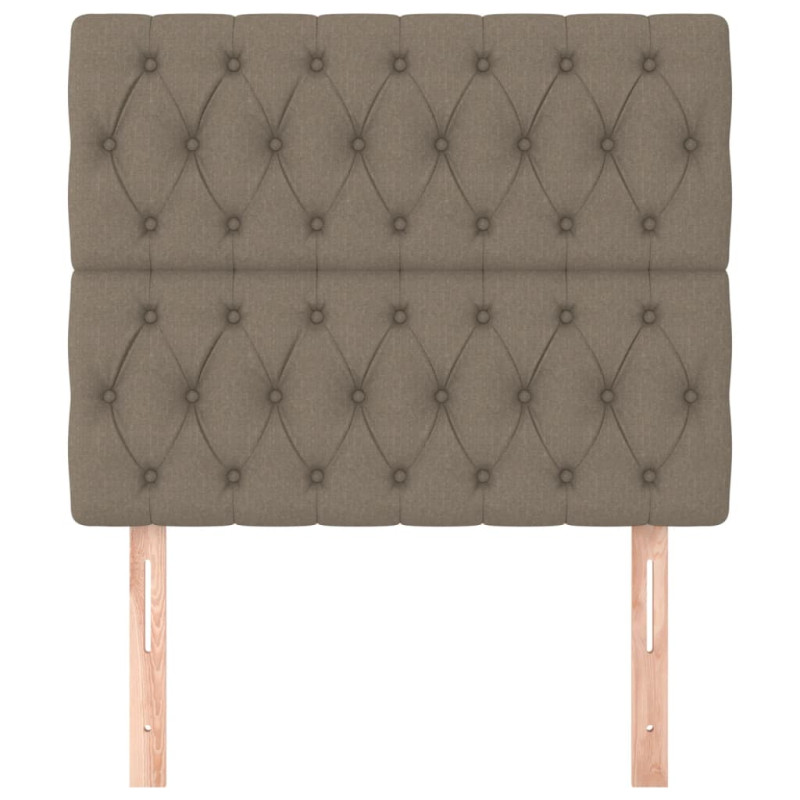 Zagłówki do łóżka, 2 szt., taupe, 90x7x78/88 cm, tkanina