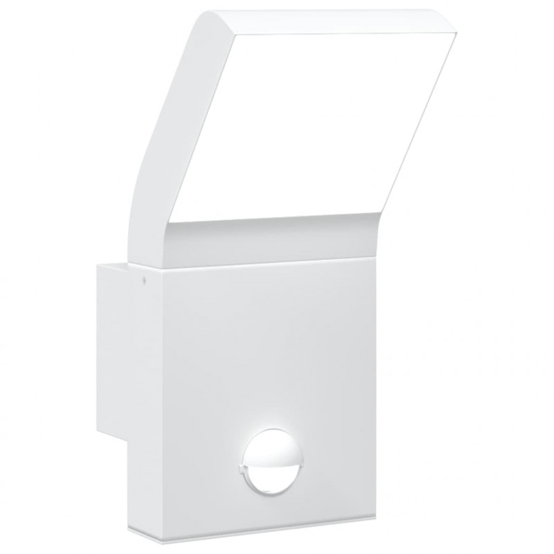 Zewnętrzny kinkiet LED z czujnikiem, biały, odlewane aluminium