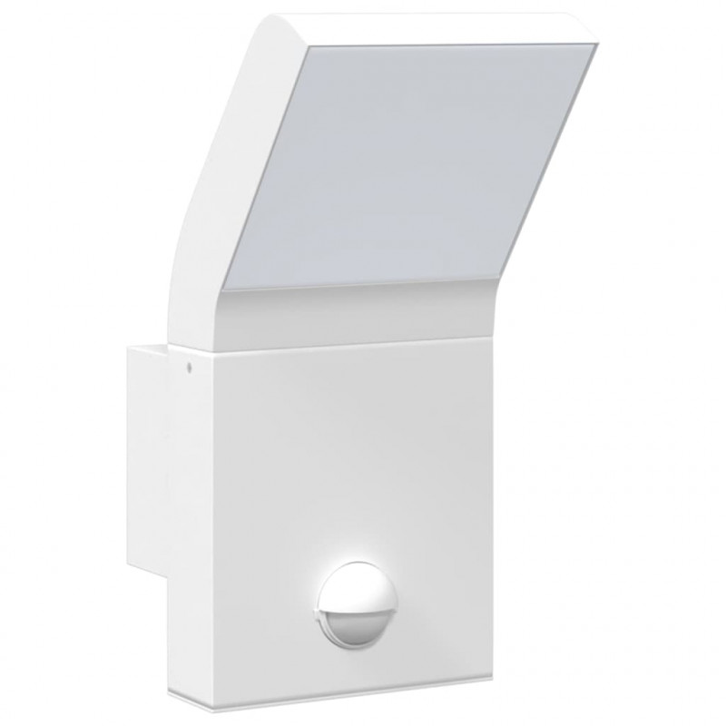 Zewnętrzny kinkiet LED z czujnikiem, biały, odlewane aluminium
