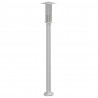 Lampy ogrodowe na słupku, 3 szt., srebrne, 100 cm, stal