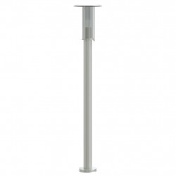 Lampy ogrodowe na słupku, 3 szt., srebrne, 100 cm, stal