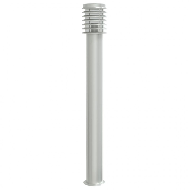Lampa ogrodowa na słupku, srebrna, 100 cm, stal nierdzewna