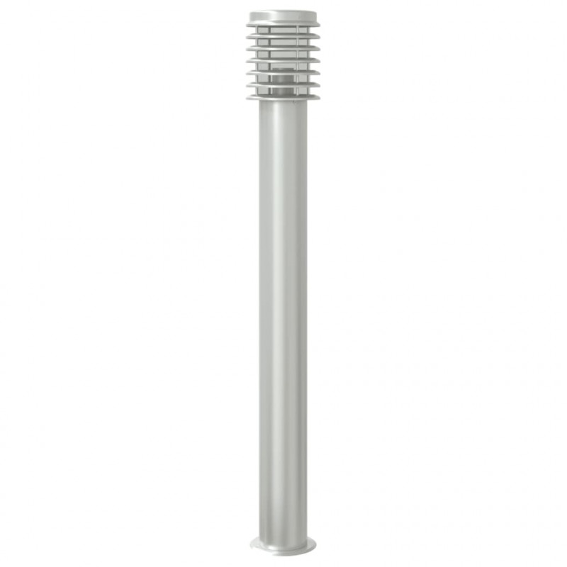 Lampa ogrodowa na słupku, srebrna, 100 cm, stal nierdzewna