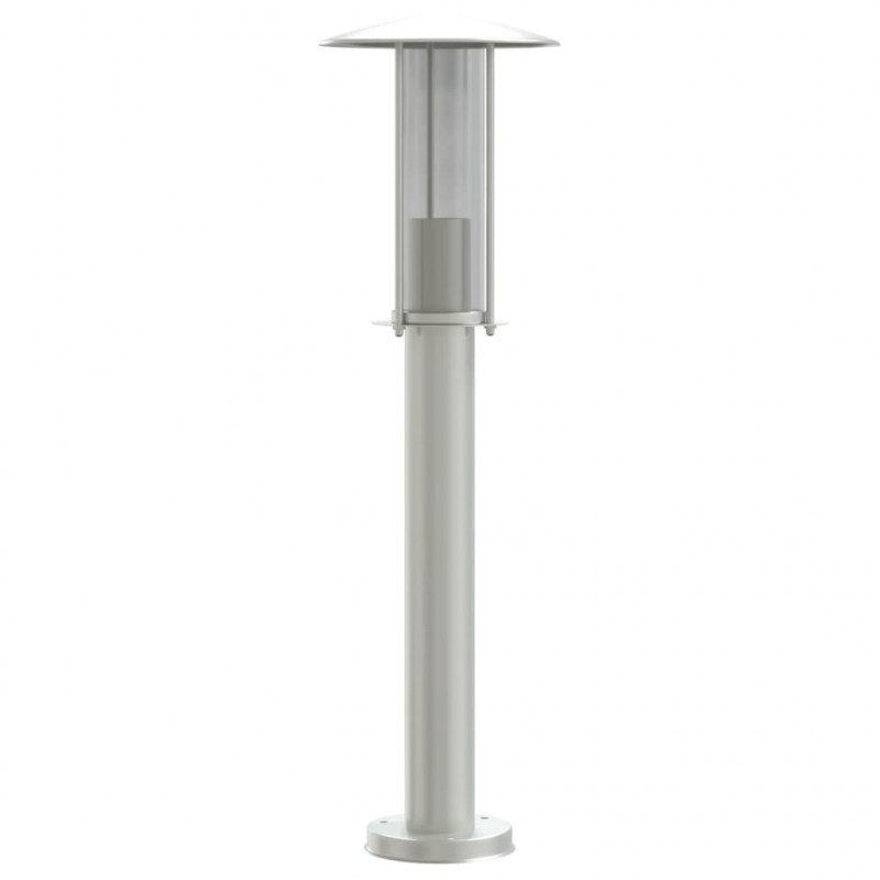 Lampy ogrodowe na słupku, 3 szt., srebrne, 60 cm, stal