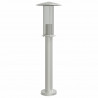 Lampy ogrodowe na słupku, 3 szt., srebrne, 60 cm, stal