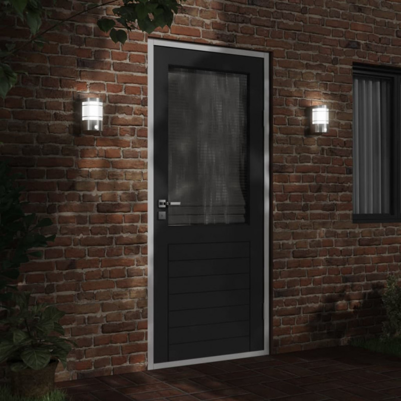 Kinkiety zewnętrzne z czujnikiem ruchu, 2 szt., srebrne, stal