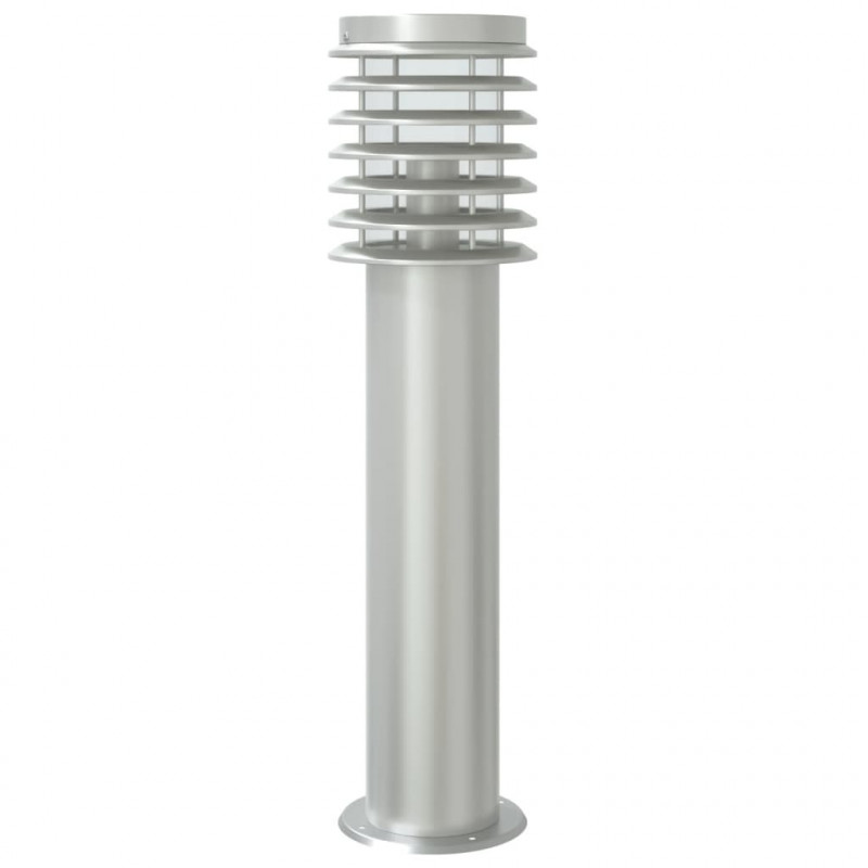 Lampa ogrodowa na słupku, z czujnikiem, srebrna, 60 cm, stal