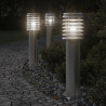 Lampa ogrodowa na słupku, z gniazdkiem, srebrna, 60 cm, stal