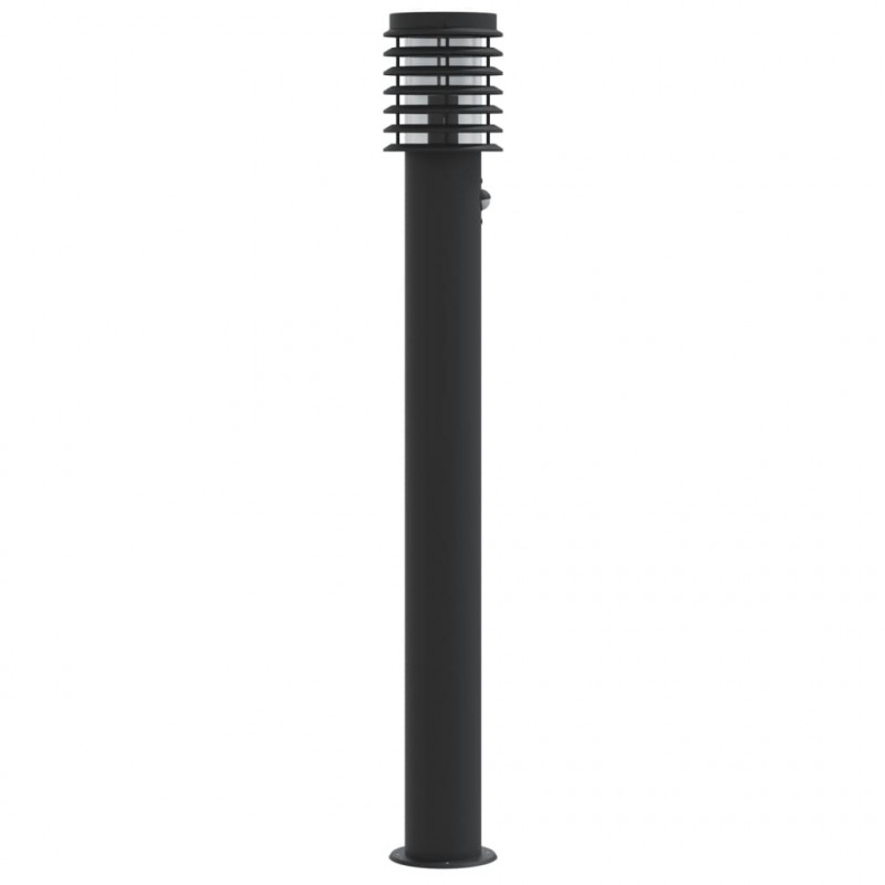 Lampa ogrodowa na słupku, z czujnikiem, czarna, 110 cm, stal