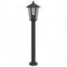 Lampy ogrodowe na słupku, 3 szt, czarne, 80 cm, stal nierdzewna
