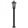 Lampy ogrodowe na słupku, 3 szt, czarne, 80 cm, stal nierdzewna