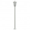 Lampy ogrodowe na słupku, 3 szt., srebrne, 120 cm, stal