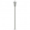 Lampy ogrodowe na słupku, 3 szt., srebrne, 120 cm, stal
