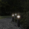 Zewnętrzne lampy stojące, z czujnikami, 3 szt., czarne, 50 cm