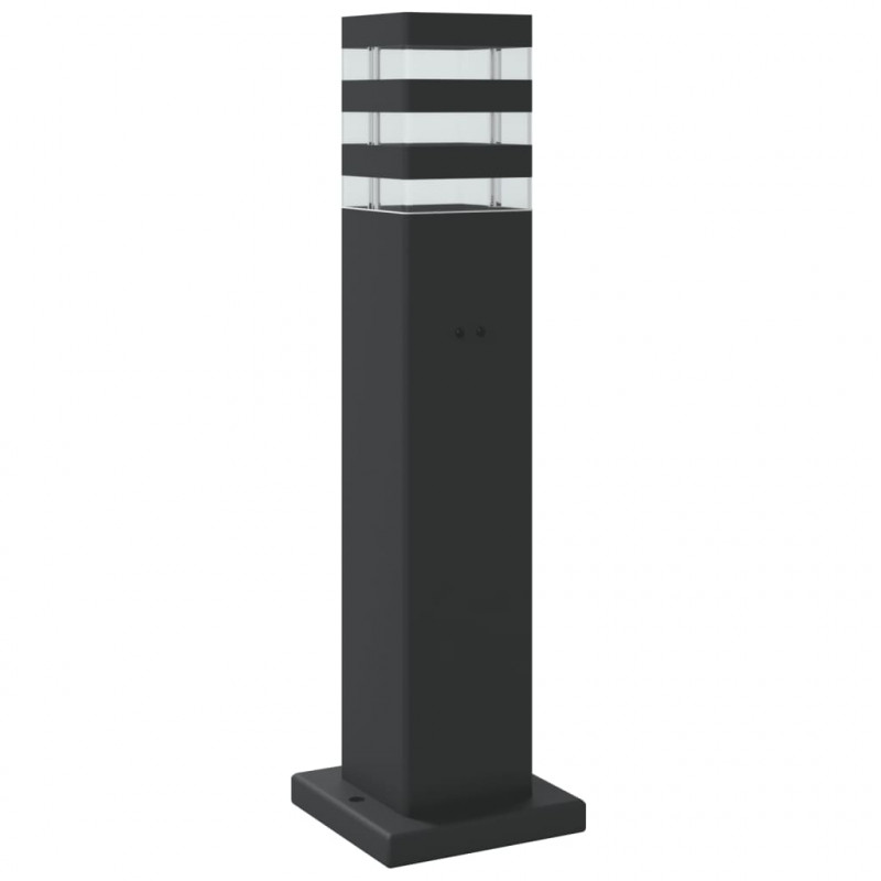 Zewnętrzne lampy stojące, z czujnikami, 3 szt., czarne, 50 cm