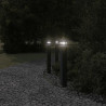 Zewnętrzne lampy stojące, z czujnikami, 3 szt., czarne, 80 cm