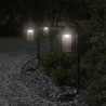 Lampy ogrodowe stojące, 3 szt., czarne, 60 cm, stal nierdzewna