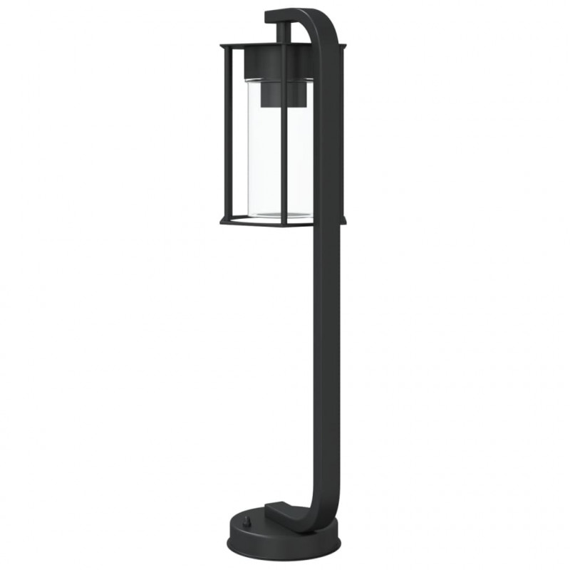 Lampy ogrodowe stojące, 3 szt., czarne, 60 cm, stal nierdzewna