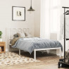 Metalowe łóżko z wezgłowiem, bez materaca, białe, 75x190 cm