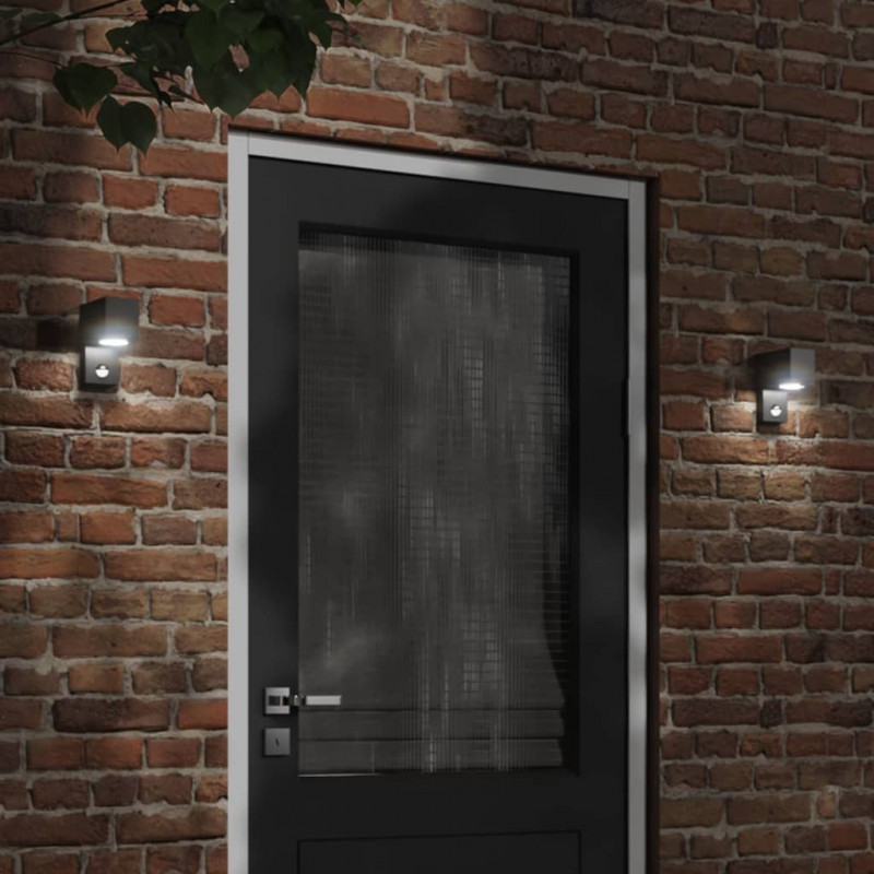 Zewnętrzny kinkiet z czujnikiem, czarny, odlewane aluminium