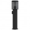 Lampy ogrodowe na słupku, z gniazdkiem, 3 szt., czarne, 60 cm