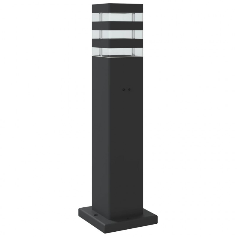 Zewnętrzna lampa stojąca z czujnikiem, czarna, 50 cm, aluminium