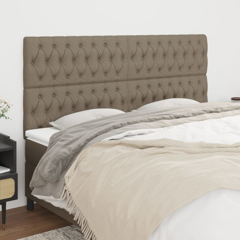 Zagłówki do łóżka, 4 szt., taupe, 100x7x78/88 cm, tkanina