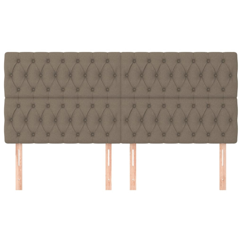 Zagłówki do łóżka, 4 szt., taupe, 100x7x78/88 cm, tkanina