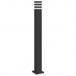 Zewnętrzna lampa stojąca, z gniazdem, czarna, 110 cm, aluminium