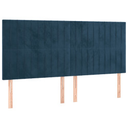 Zagłówki, 4 szt., ciemnoniebieskie, 100x5x78/88 cm, aksamit