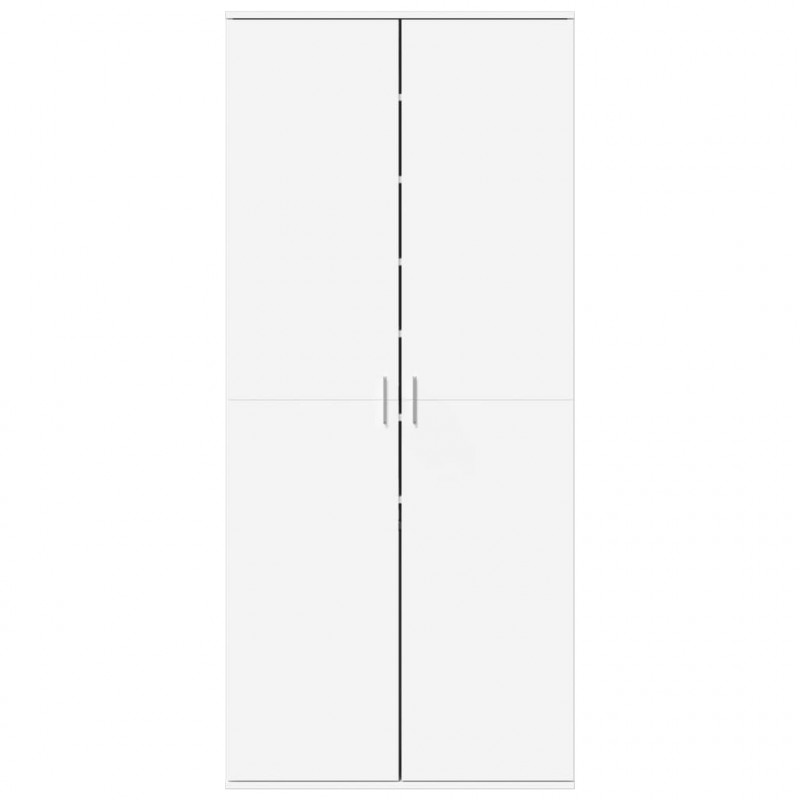 Szafka na buty, biała, 80x39x178 cm, materiał drewnopochodny