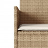 Ogrodowa sofa 2-os. ze stolikiem i poduszkami, beżowy rattan PE