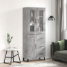 Witrynka, szarość betonu 69,5x34x180 cm materiał drewnopochodny