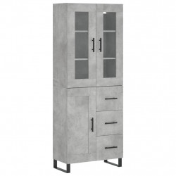 Witrynka, szarość betonu 69,5x34x180 cm materiał drewnopochodny