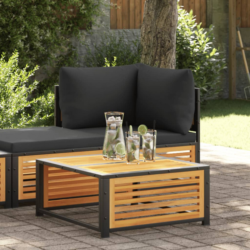 Stolik ogrodowy, 68x68x30 cm, lite drewno akacjowe
