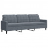 Sofa 3-osobowa, ciemnoszara, 210 cm, obita aksamitem
