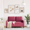 Sofa 2-osobowa, winna czerwień, 120 cm, tapicerowana aksamitem