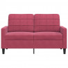 Sofa 2-osobowa, winna czerwień, 120 cm, tapicerowana aksamitem