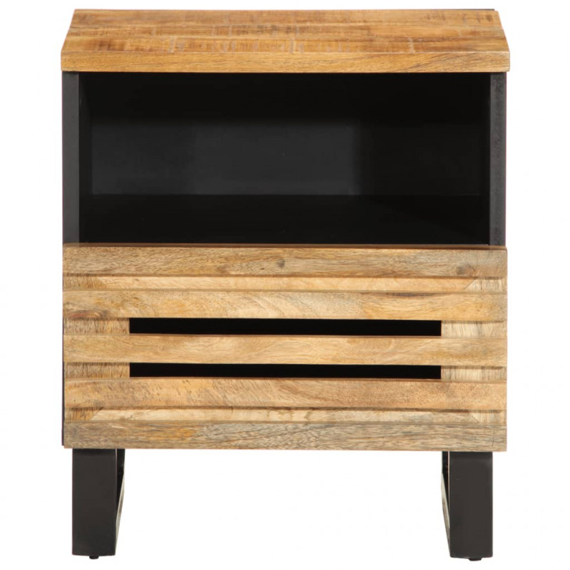 Szafka nocna, 40x34x46 cm, lite surowe drewno mango