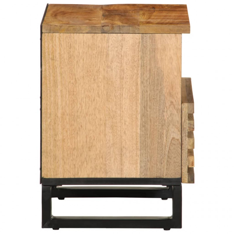 Szafka nocna, 40x34x46 cm, lite surowe drewno mango