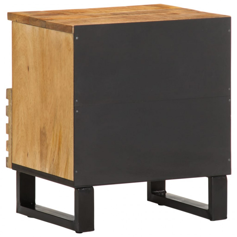 Szafka nocna, 40x34x46 cm, lite surowe drewno mango