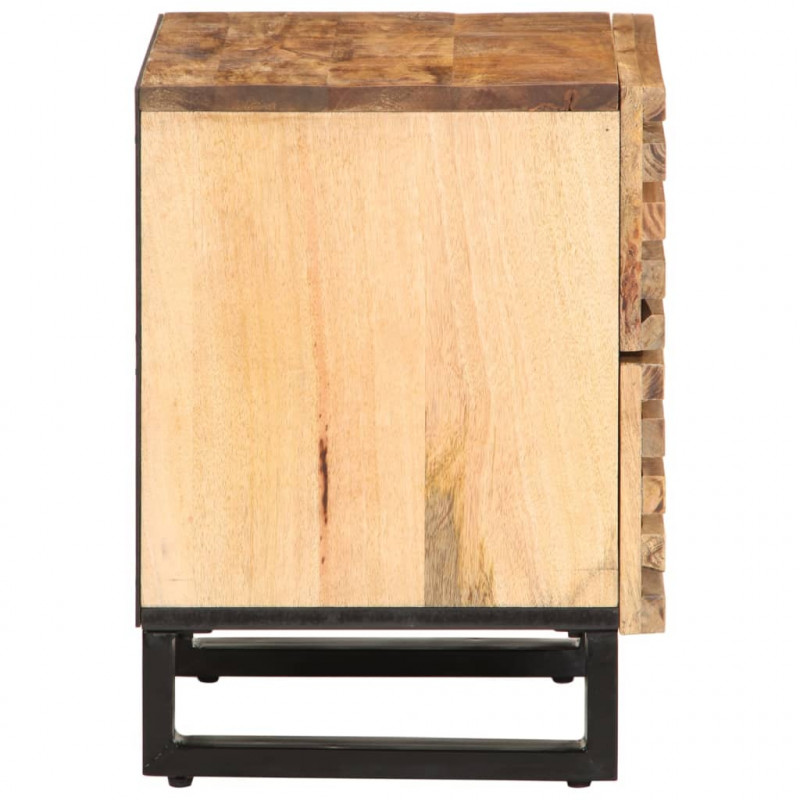 Szafka nocna, 40x34x46 cm, lite surowe drewno mango