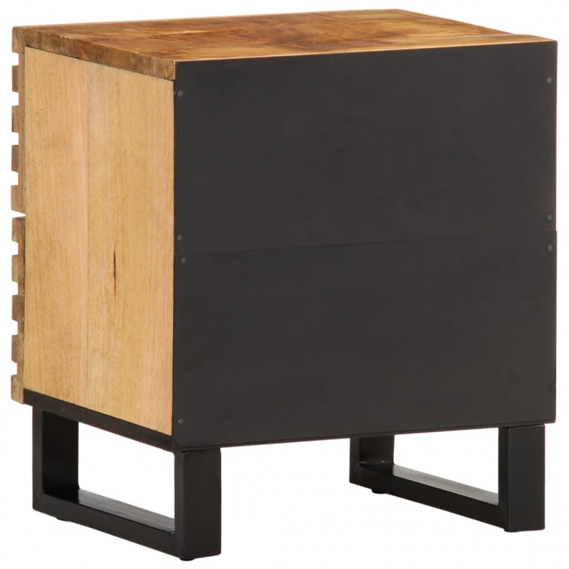 Szafka nocna, 40x34x46 cm, lite surowe drewno mango