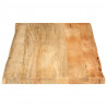 Blat stołu, 100x60x2,5 cm, naturalna krawędź, lite drewno mango