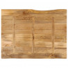Blat stołu, 100x80x2,5 cm, naturalna krawędź, lite drewno mango