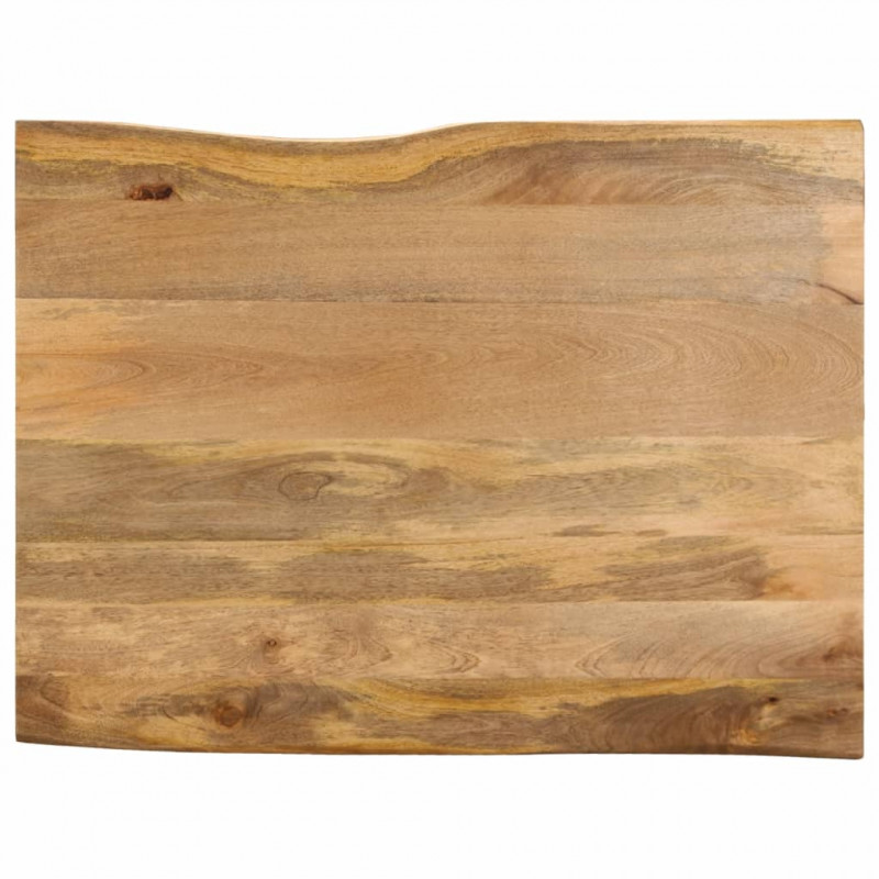 Blat stołu, 90x80x3,8 cm, naturalna krawędź, lite drewno mango
